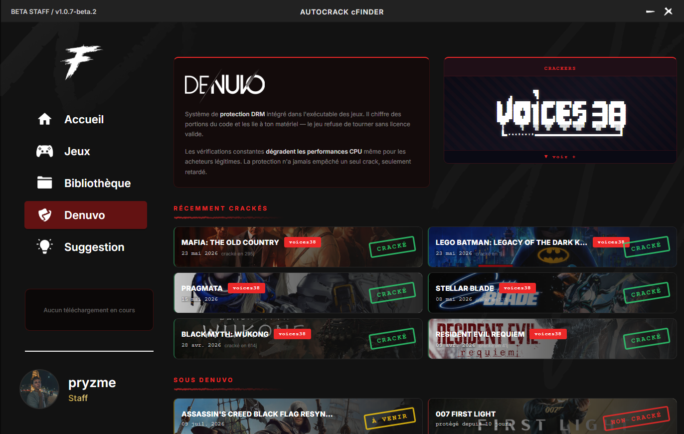 Tracker Denuvo de l'AutoCrack